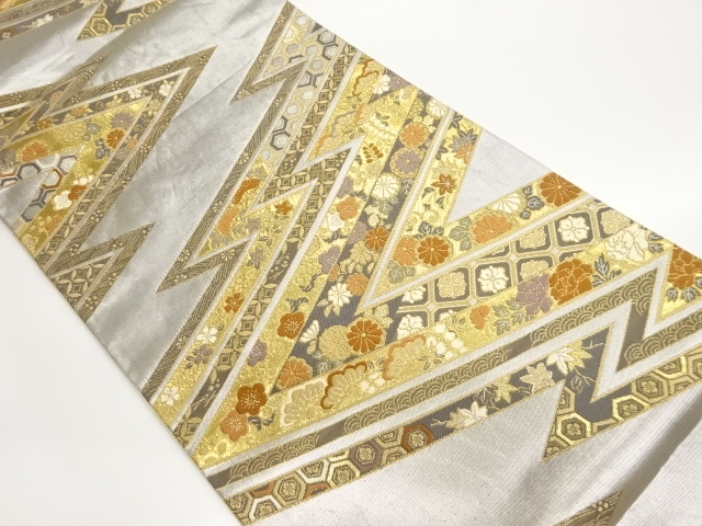 JAPANESE FUKURO OBI / WOVEN FLORAL PLANTS